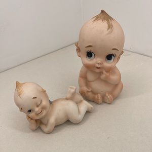 Vintage Lefton Kewpie piano babies bisque